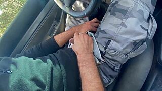 UNFAITHFUL WIFE GIVES DEEPTHROAT BLOWJOB IN CAR! COWORKER SUCKS COCK LIKE A PRO OUTDOOR!