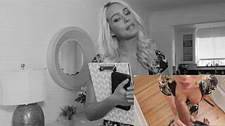 blonde babe tricked into showing off her big natural tits