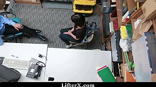 casual shoplifter teen caught bent over fucked hard in garage