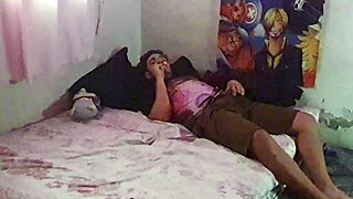 Hot fuck with pretty pierced nipple tattooed bbw roommate