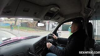 blonde gives hot blowjob and fucks in taxi after great offer