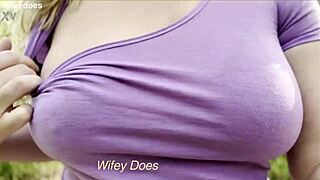 i dared my big tit wife to flash outdoors