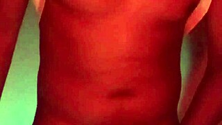 i dance under red lights stroking my huge cock to massive cumshot