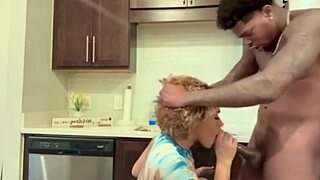 18yo ebony teen kitchen doggystyle big black cock creampie