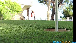 I love these busty blonde lesbians playing in costumes outdoors