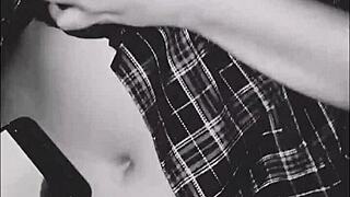 damn that college uniform on cristiana 18 makes me so happy watching her boyfriend fuck her homemade style