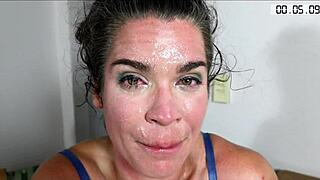 43yo Wife's Cum Facial After Deep Ass To Mouth Fuck