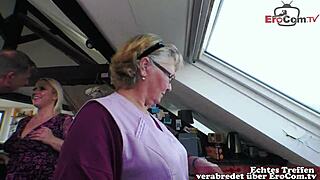 deutsche granny hausfrau seduced by couple for ffm threesome