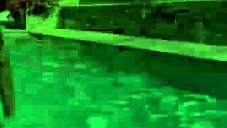 ana foxxx fingers her hairy ebony milf pussy naked under cascading outdoor water