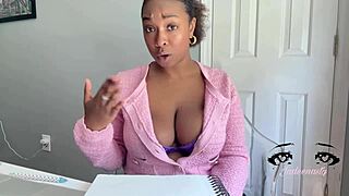 pov slutty oiled teacher strokes big cock for horny joi extra credit