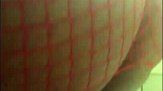 Horny Ebony Babe In Fishnets Squirts On Dildo