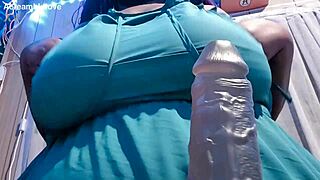Chubby BBW Teases Huge Black Cock with Massive Natural Tits and Dildo