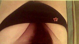 Blonde masturbates her big clit and hairy wet pussy on toilet.