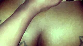 Bent over oiled ebony teen pussy gets monster bbc creampie after wet massage