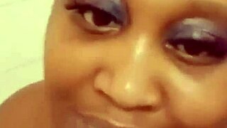 chubby ebony cheating thot teases fat ass shower