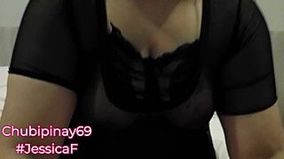 Chubby Asian Milf's Huge Tits Bounce Outdoors