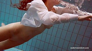 Watch babe Lola's big natural tits bounce underwater 😍 tight pussy swims!