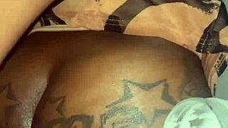 Bent over oiled ebony teen pussy gets monster bbc creampie after wet massage