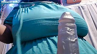 Chubby BBW Teases Huge Black Cock with Massive Natural Tits and Dildo