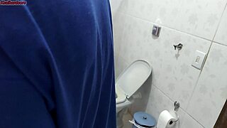 madrasta sets up shower curtain to peek at stepson bathing