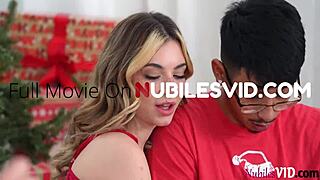 shy teen gets deepthroated fucked creampied right in front of stepmom