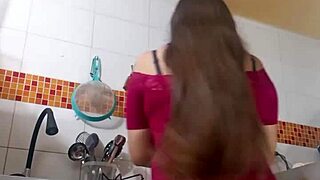 colombian aunt rubs giant cameltoe for stepson in tight leggings