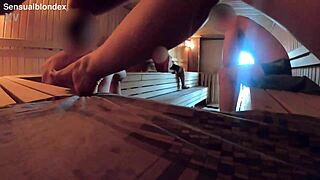 sauna wife flashes athletic ass teases spied strangers gym