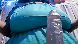 Chubby BBW Teases Huge Black Cock with Massive Natural Tits and Dildo