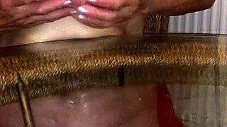 34jj granny's huge chubby boobs bounce during wild orgasm