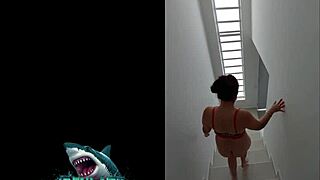 Neighbor's steamy shower sex skills