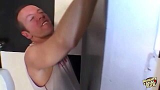blonde public restroom hookup turns gloryhole anal cowgirl facial frenzy
