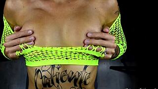 Hot bitch oils big tits for pov tittyfuck cumshot