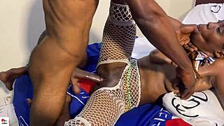  african bad bitch face fucked rough then doggystyle pounded hard