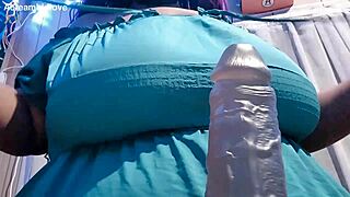 Chubby BBW Teases Huge Black Cock with Massive Natural Tits and Dildo
