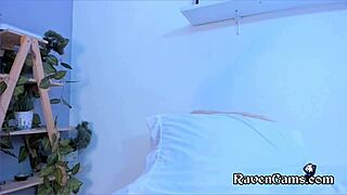 Juicy latina teen rams huge dildo in sopping wet pussy