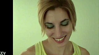 sandi rose's huge natural tits bounce in pantyhose during deepthroat pov blowjob