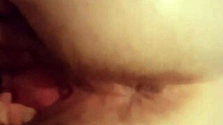 Deep Purple Dildo Stretches Wife's Juicy Pussy Wide