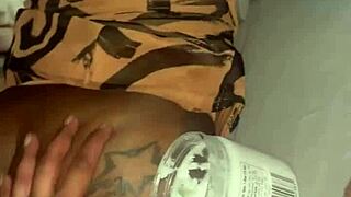 Bent over oiled ebony teen pussy gets monster bbc creampie after wet massage