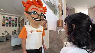 Lysagna Delray Rides Porndude Pepperoni in Food Casting Fuck