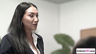 Lesbian Milf Licks Teen Interns' Wet Pussies At Office