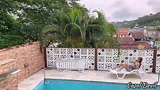 Redhead Big Ass Tits SUCKS Neighbor COCK Spanking Heels Striptease