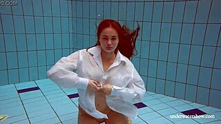 Watch babe Lola's big natural tits bounce underwater 😍 tight pussy swims!