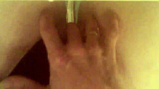 Blonde masturbates her big clit and hairy wet pussy on toilet.