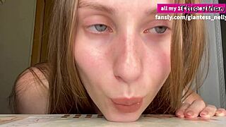 Giantess dreams of swallowing all tiny people!