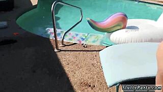 Teens bound self bondage group handjobs blowjob pool party