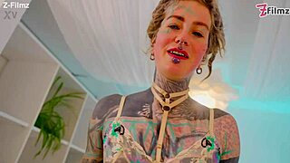 tattooed goth babe gapes ass to mouth on hardcore interracial bbc pounding