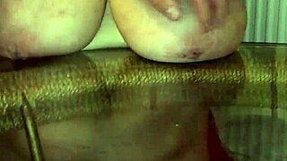 34jj granny's huge chubby boobs bounce during wild orgasm