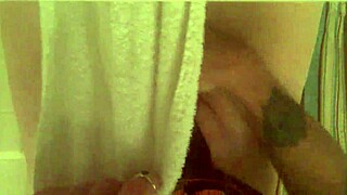 Blonde masturbates her big clit and hairy wet pussy on toilet.