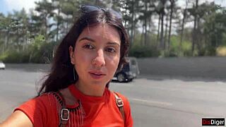 Crazy Brunette Sucks Cock In Bushes For Huge Facial