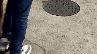 hotwife belinha flashes pussy at crowded bar for lover's samba fuck!